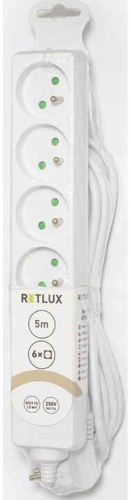 Retlux prodlužovací přívod RPC 17, 6 zásuvek, 5m, bílá_804962201