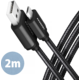 AXAGON kabel USB-A - micro USB2.0 HQ, 2.4A, opletený, 2m, černá_590396436