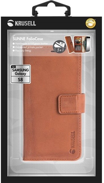 Krusell Sunne 5 Card FolioCase flipové pouzdro pro Samsung Galaxy S8, hnědá_1290824026