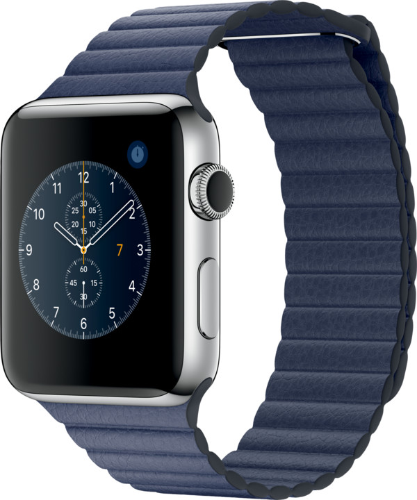 Apple Watch 2 42mm Stainless Steel Case with Midnight Blue Leather Loop - L_1119775245