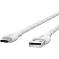 Belkin kabel DuraTek USB-A - USB-C, M/M, opletený, s řemínekm, 1.2m, bílá_1835085566