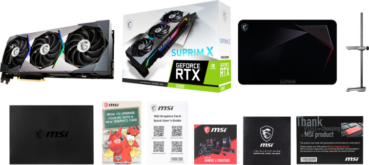 MSI GeForce RTX 3080 SUPRIM X 10G, LHR, 10GB GDDR6X_1786635357