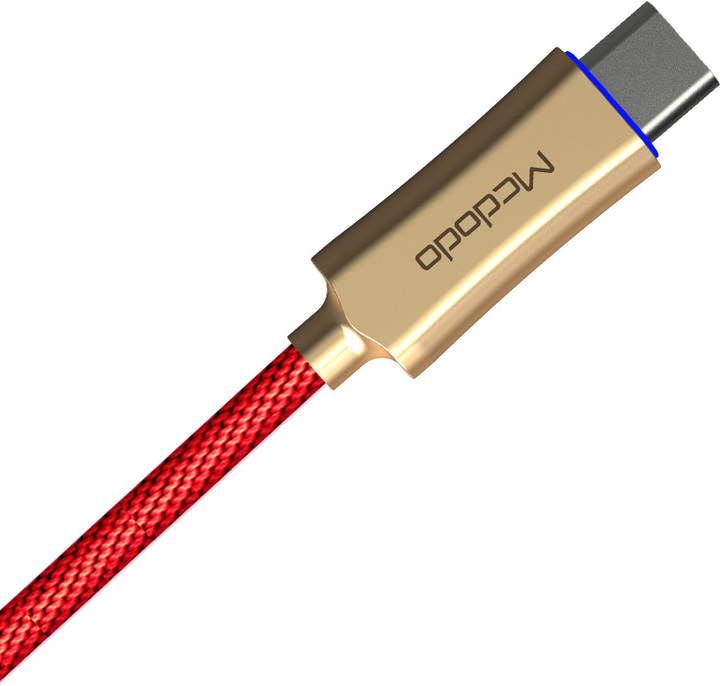 Mcdodo Knight rychlonabíjecí datový kabel USB-C s inteligentním vypnutím napájení, 1m, červená_1798063303