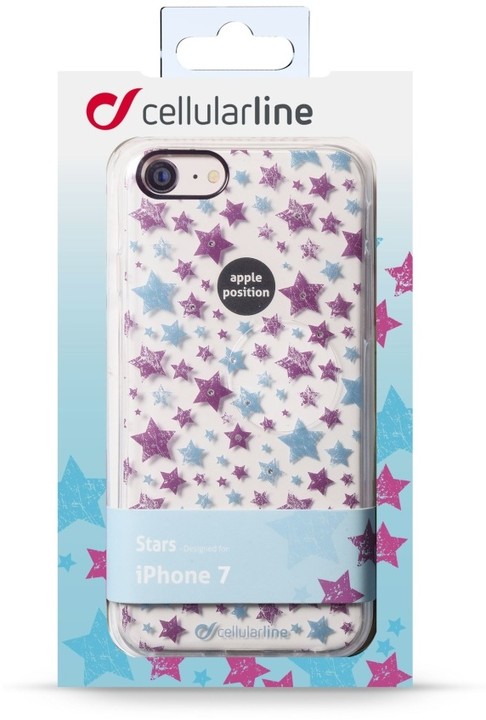 CellularLine STYLE průhledné gelové pouzdro pro iPhone 7, motiv STARS_2001885739