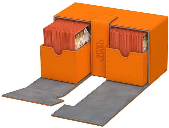 Krabička na karty Ultimate Guard - Twin FlipNTray 200+, oranžová_2063396403