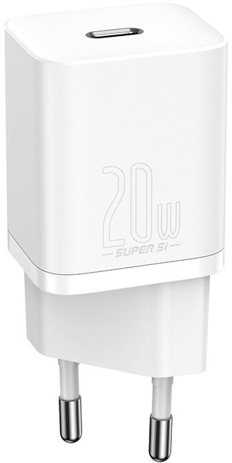 Baseus síťová nabíječka Super Si, USB-C, PD, 20W, bílá + kabel USB-C - Lightning, M/M, 1m_1668290520