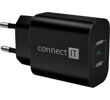 CONNECT IT síťový adaptér Voyager2, USB-C, PD 25W, černá CWC-2070-BK