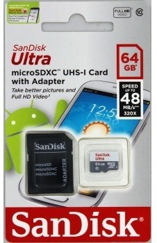 SanDisk Micro SDHC Ultra Android 64GB 48MB/s UHS-I + SD adaptér_1983742973