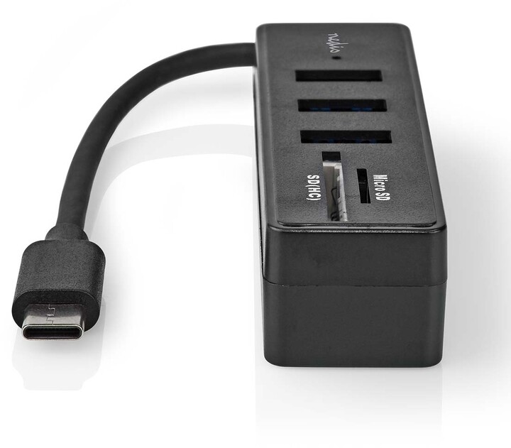 Nedis USB hub, 5 portový, USB-C, 3x USB 3.2 Gen 1, SD &amp; MicroSD_178858416