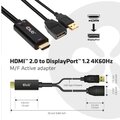 Club3D adaptér HDMI - DisplayPort 1.2, M/F, 4K@60Hz, aktivní, 25cm, černá_1781750853
