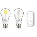 IMMAX 2x Neo SMART LED filament E27 6,3W, teplá bílá, stmívatelná, Zigbee 3.0 + ovladač