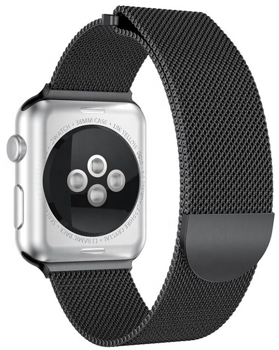 MAX kovový řemínek pro Apple Watch 4/5, 44mm, černá_1774141858