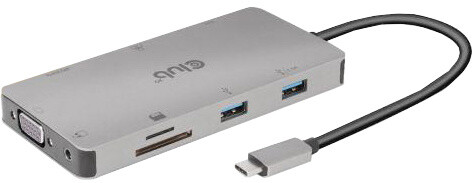 Club3D HUB USB-C 9v1, HDMI, VGA, 2x USB-A Gen1, RJ45, SD, PD 100W_1002971532
