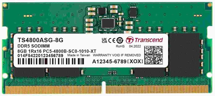 Transcend 8GB DDR5 4800 CL40 SO-DIMM_503792848