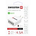 SWISSTEN travel charger smart IC with 4x USB 4,5A Power, bílá_1731604430