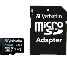 Verbatim MicroSDHC 32GB (Class 10) + SD adaptér