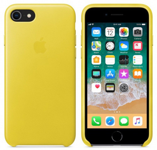 Apple kožený kryt na iPhone 8 / 7, jasně žlutá_2009741873