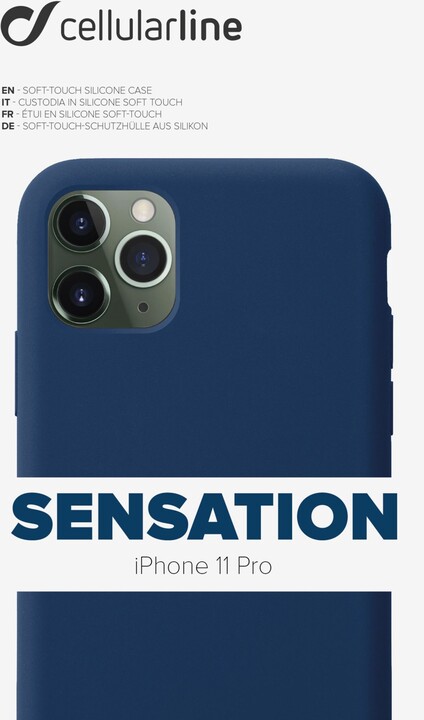 CellularLine ochranný silikonový kryt SENSATION pro Apple iPhone 11 Pro, modrá_1619690751