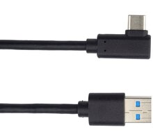 PremiumCord Kabel USB-C, zahnutý konektor 90° - USB 3.0 A/M, 50cm