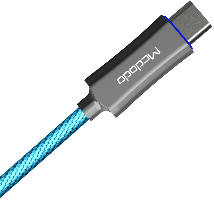 Mcdodo Knight rychlonabíjecí datový kabel USB-C s inteligentním vypnutím napájení, 1,5m, modrá_910732095