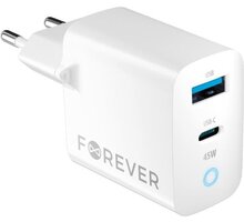 Forever síťová nabíječka GaN TC-06-45AC, USB-C, USB-A, 45W, bílá_398350438