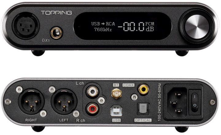 Topping DX5, sluchátkový zesilovač s DA převodníkem, černá_1009332123