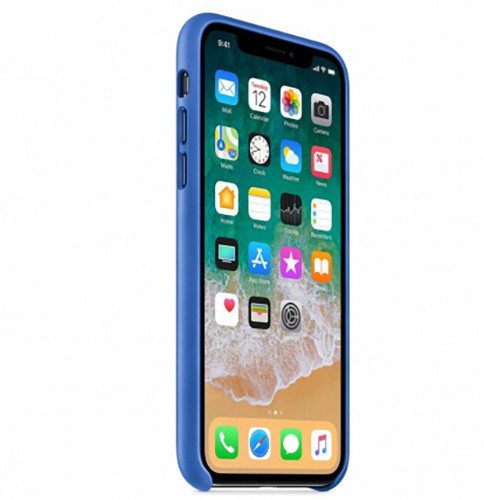 Apple kožený kryt na iPhone X, elektro modrá_1885363664