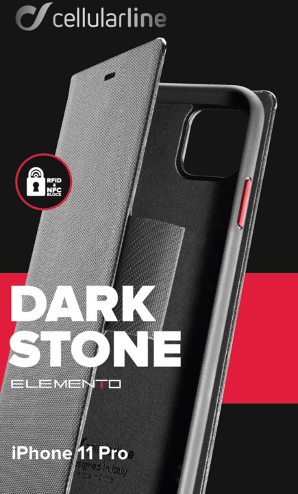Cellularline pouzdro typu kniha Elemento Dark Stone pro Apple iPhone 11 Pro_99952112