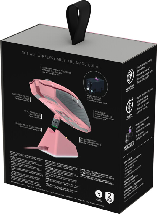 Razer Viper Ultimate + Mouse Dock Quartz Edition, růžová