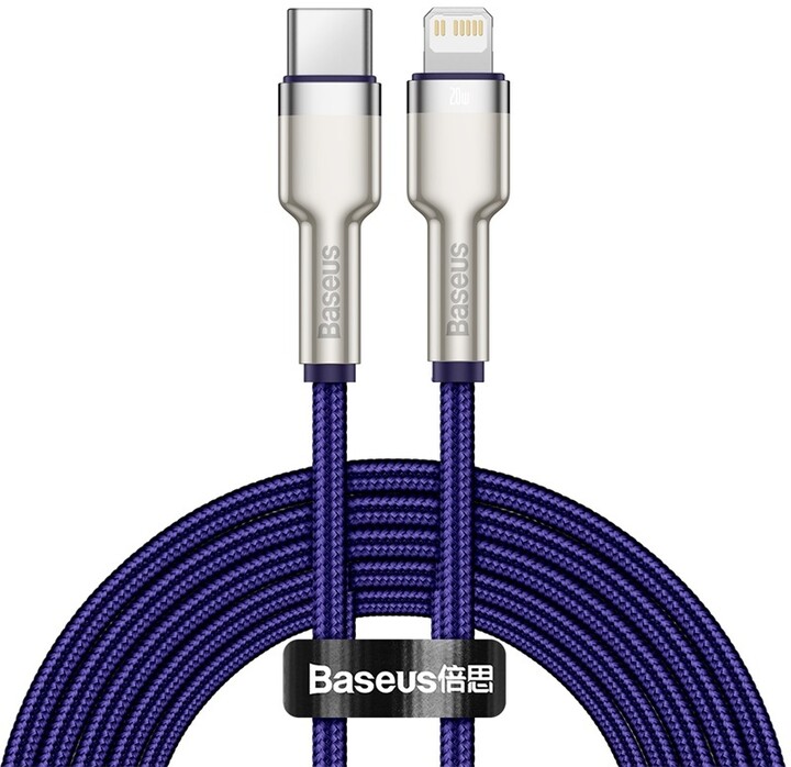 BASEUS kabel Cafule USB-C - Lightning, nabíjecí, datový, PD 20W, 2m, fialová_1381363490