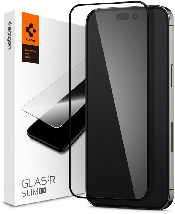 Spigen ochranné sklo tR Slim HD pro Apple iPhone 14 Pro Max, černá_1381355337