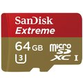 SanDisk Micro SDXC Extreme pro akční kamery 64GB 90MB/s UHS-I U3 + SD adaptér_1108951187