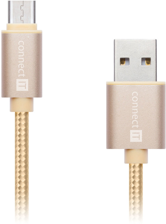 CONNECT IT Wirez Premium Metallic USB C - USB, gold, 1 m_518170744