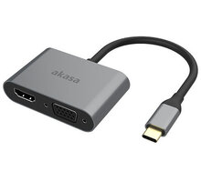 Akasa redukce USB Type C 2v1, HDMI, D-Sub, 18cm_740942678