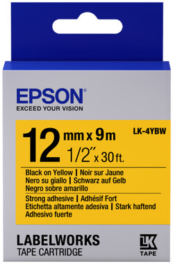 Epson LabelWorks LK-4YBW, páska pro tiskárny etiket, 12mm, 9m, bílo-žlutá_1933181793
