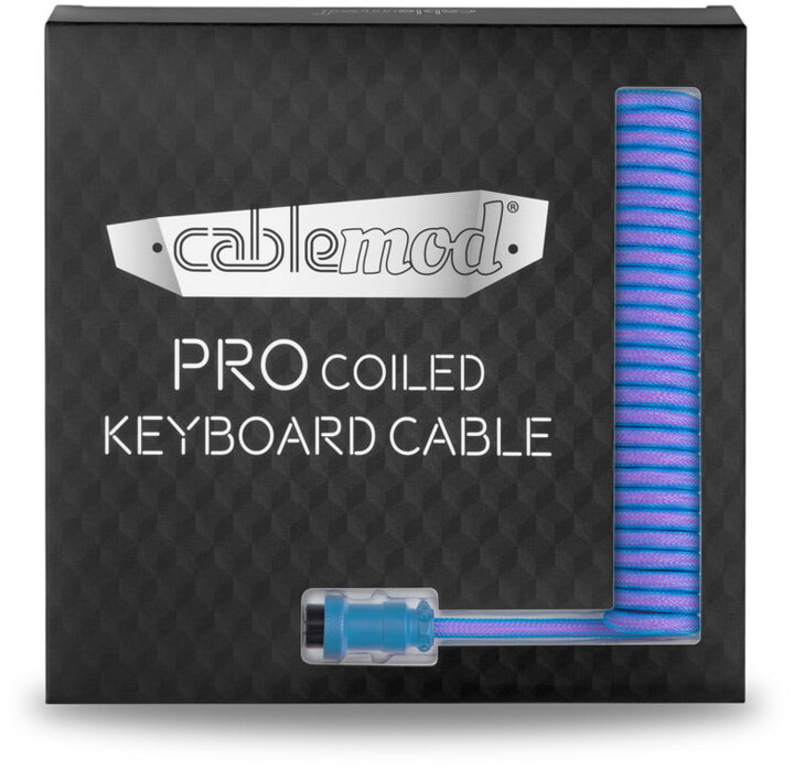 CableMod Pro Coiled Cable, USB-C/USB-A, 1,5m, Galaxy Blue_647546947