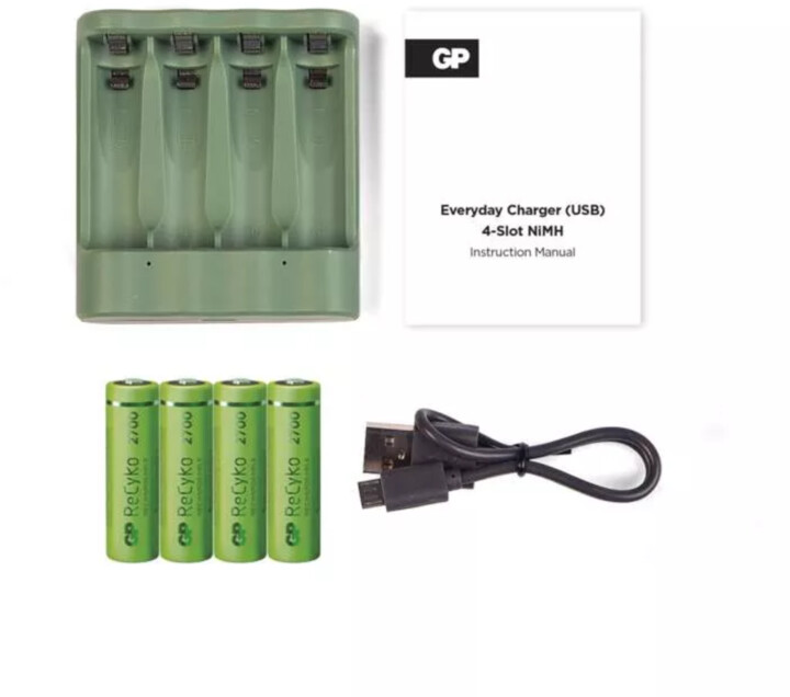 GP nabíječka baterií Everyday B421 + 4× AA REC 2700 + USB_1922892191