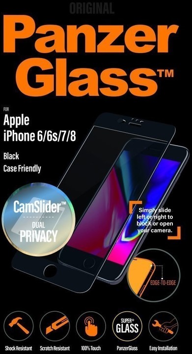 PanzerGlass Edge-to-Edge Privacy pro Apple iPhone 6/6s/7/8 s CamSlider, černá_510329728