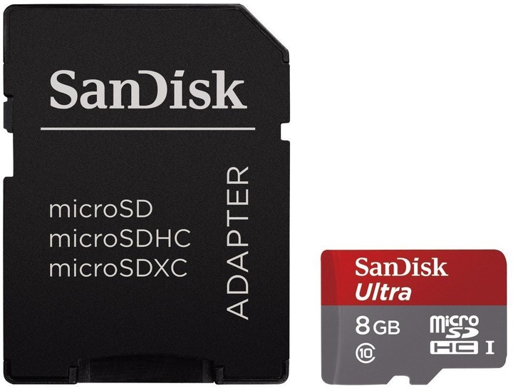 SanDisk Micro SDHC Ultra Android 8GB 48MB/s UHS-I + SD adaptér_649191463