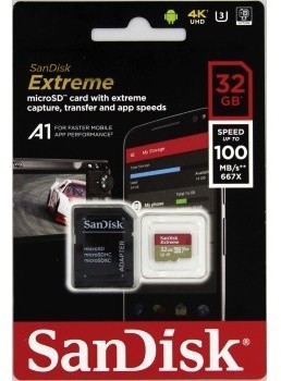 SanDisk Micro SDHC Extreme 32GB 100MB/s A1 UHS-I U3 V30 + SD adaptér_496665642