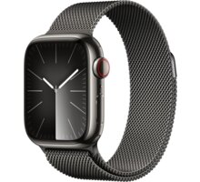 Apple Watch Series 9, Cellular, 41mm, Graphite Stainless Steel, Graphite Milanese Loop_582002075