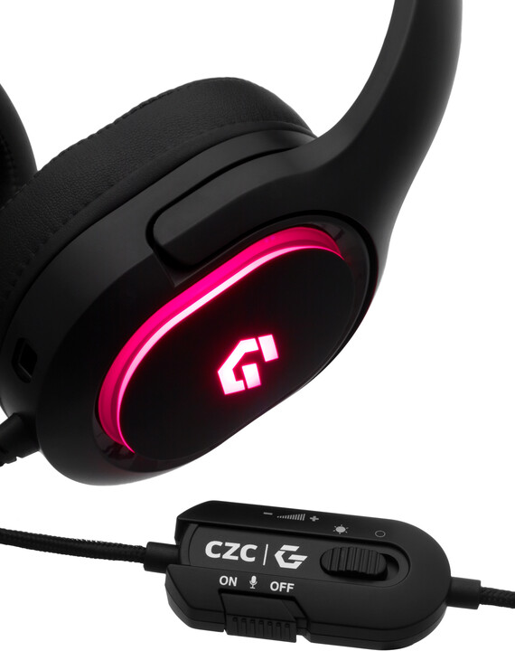 Sluchátka CZC.Gaming Griffin, přes hlavu, herní, mikrofon, USB, černá v hodnotě 399 Kč_1071623262