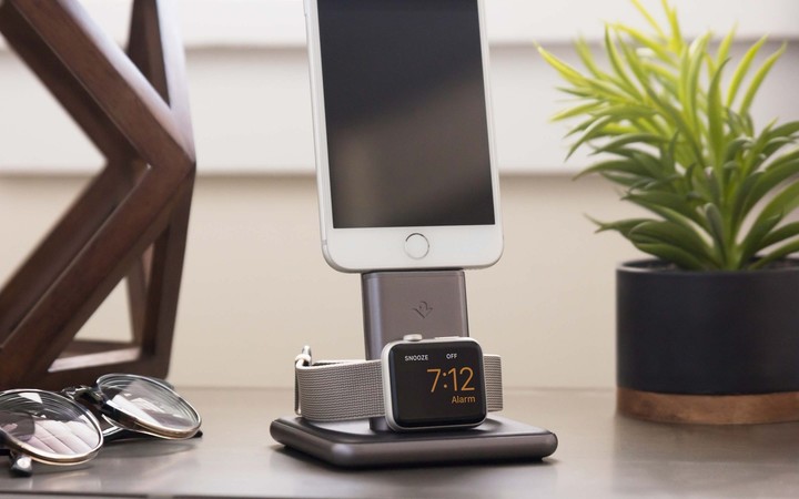 TwelveSouth HiRise Duet Dual nabíjecí stojan pro iPhone a Apple Watch - šedá_1945187954