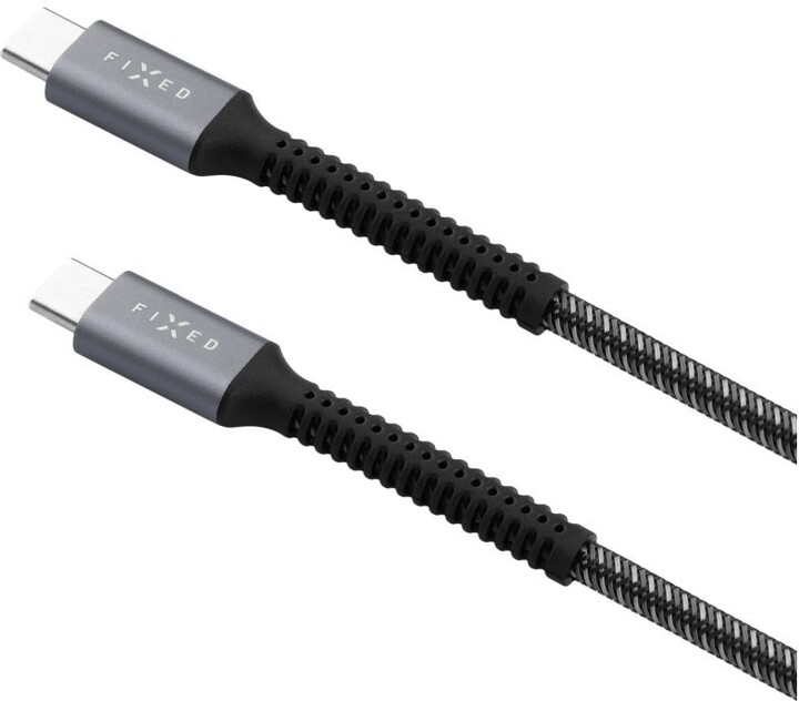 FIXED odolný nabíjecí a datový kabel Armor USB-C - USB-C, 2m, USB 2.0, PD 240W, šedá_1441869170