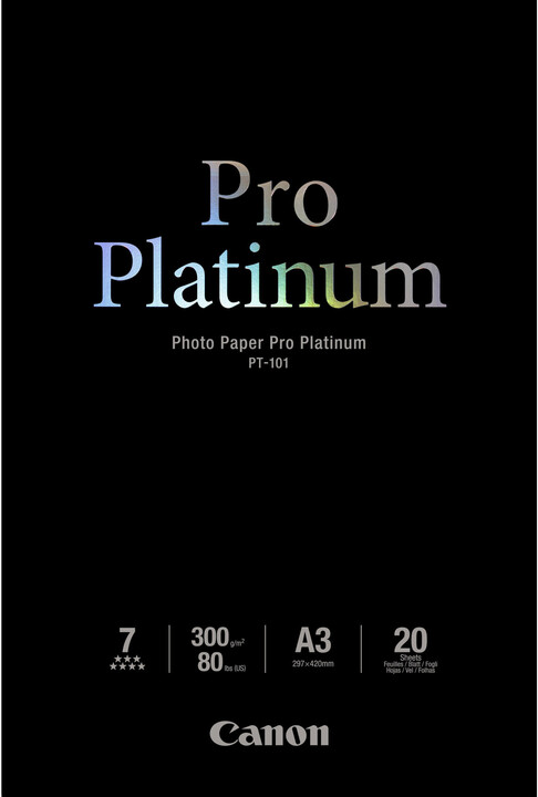 Canon Foto papír Pro Platinum PT-101, A3, 20 ks, 300g/m2, lesklý_716993828