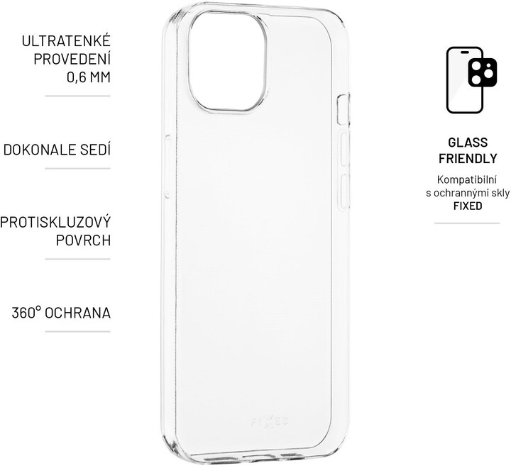 FIXED ultratenké gelové pouzdro pro Apple iPhone 14, 0,6mm, čirá_52652428