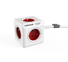 Cubenest PowerCube Extended prodlužovací přívod 1,5 m - 5ti zásuvka, červená 6974699971276