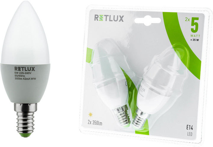 Retlux REL 6 LED C37 2x5W E14_900735796