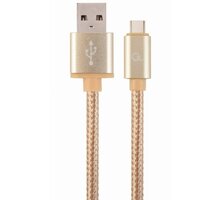 Gembird CABLEXPERT kabel USB A Male/Micro B Male 2.0, 1,8m, opletený, zlatá CCB-mUSB2B-AMBM-6-G