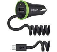Belkin autonabíječka, 2.4A + 1A, vč. microUSB kabelu, černá_621028149